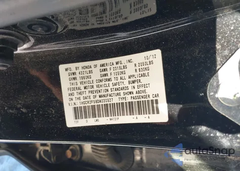 2013 Honda Accord Sport from USA, damaged, VIN 1HGCR2F58DA030527